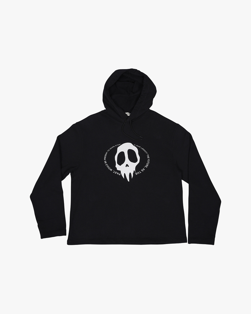 【OUR LEGACY】 Loose Hoodie Maverick Skull Print Black Our Legacy Loose Maverick Skull Print Hoodie - Black