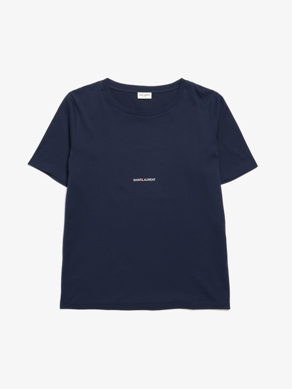 SAINT LAURENT ロゴ Tシャツ ネイビー M Saint Laurent Paris M Logo Cotton T-shirt - Navy | Garmentory