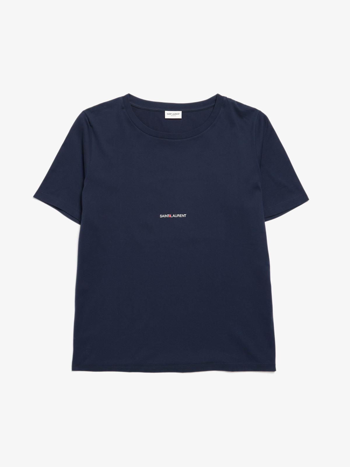 Saint Laurent Paris M Logo Cotton T-shirt - Navy | Garmentory