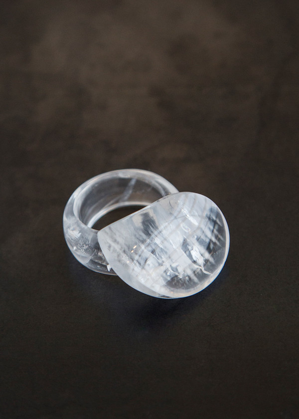 Kathleen Whitaker Rock Ring Rutilated Clear Quartz