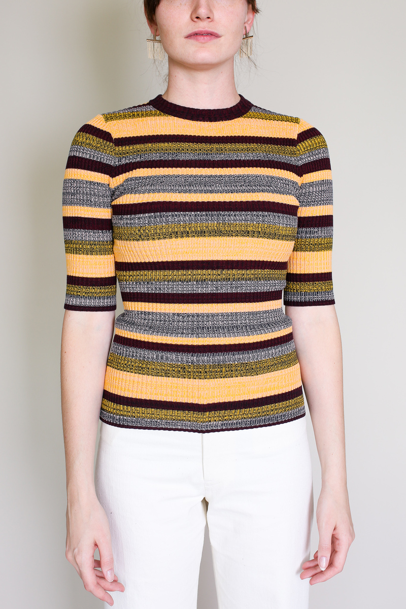 Apiece Apart Knit second skin top in august sky stripe Apiece Apart Knit second skin top in august sky stripe