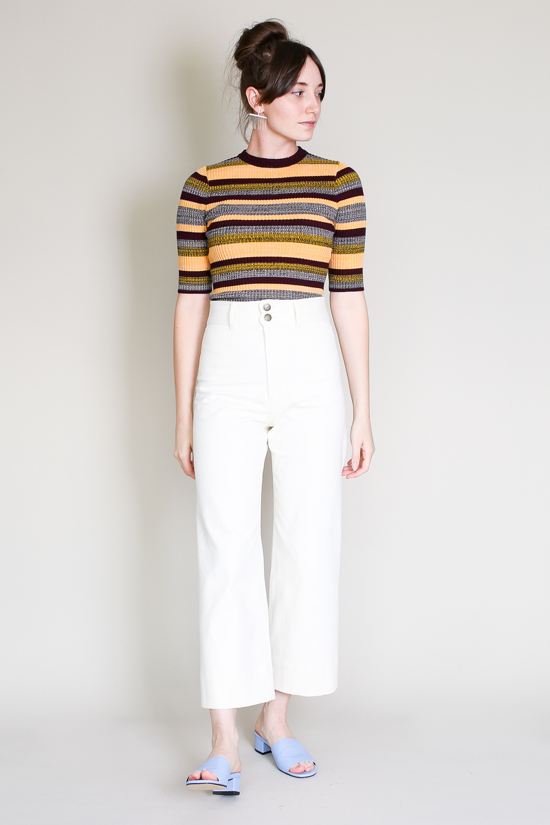 Apiece Apart Knit second skin top in august sky stripe Apiece Apart Knit second skin top in august sky stripe