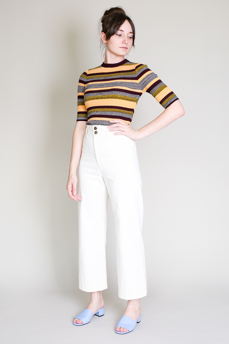 Apiece Apart Knit second skin top in august sky stripe Apiece Apart Knit second skin top in august sky stripe
