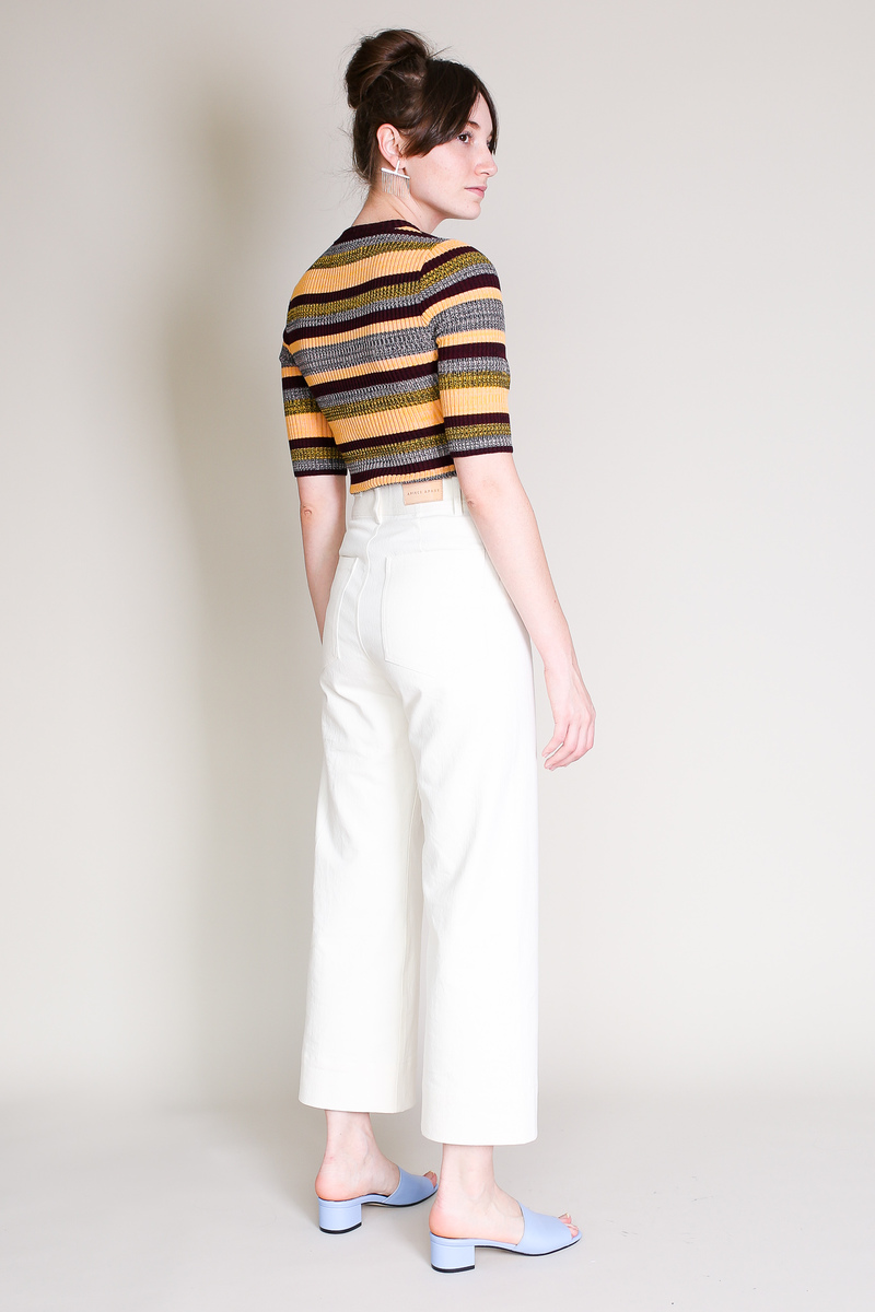 Apiece Apart Knit second skin top in august sky stripe Apiece Apart Knit second skin top in august sky stripe