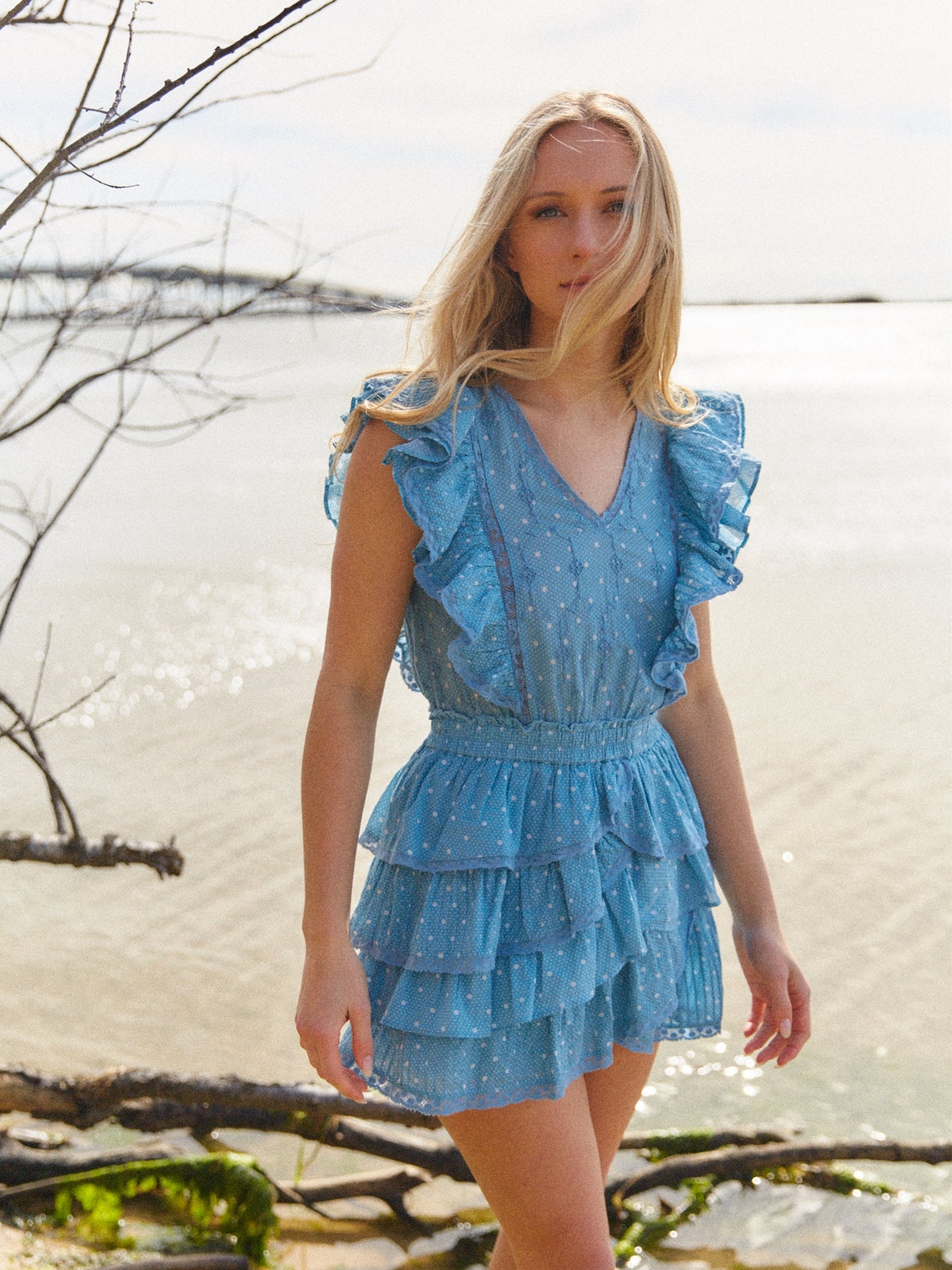 knee length dresses for ladies LoveShackFancy Shai Linen Mini Dress main image 1