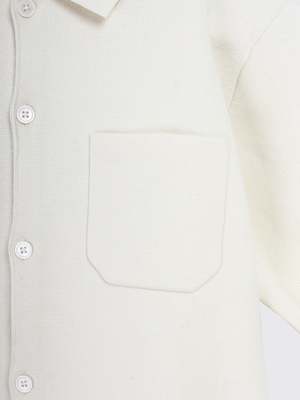 Stussy Perforated Swirl Knit Shirt - Natural | Garmentory