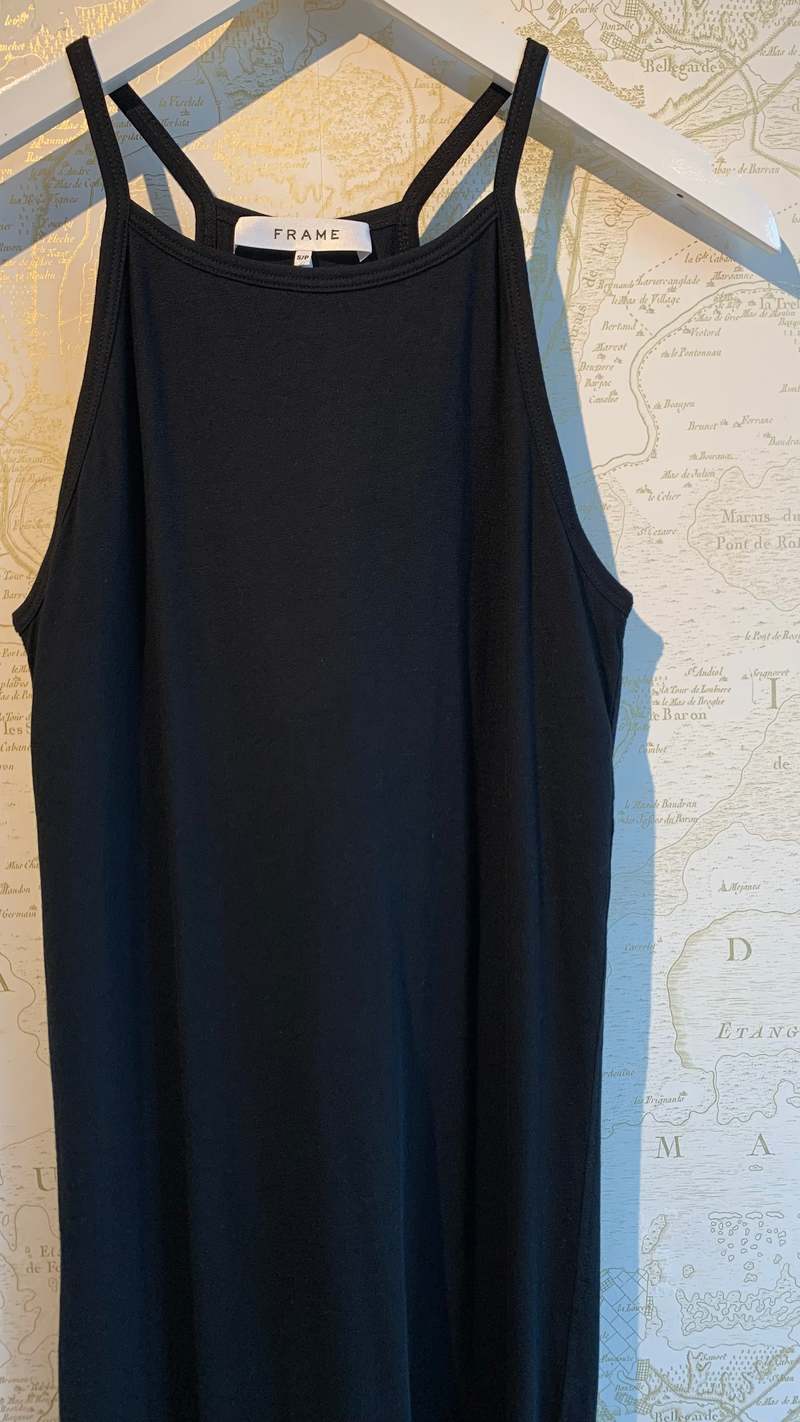FRAME Denim Cami Tank Dress - black | Garmentory