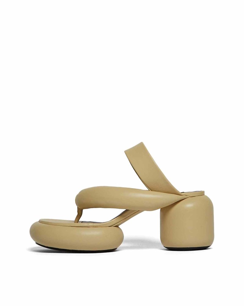 cedar⭐︎JIL SANDER LEATHER CREAM Jil Sander Jil Sander Leather Sandals | Saks Fifth Avenue
