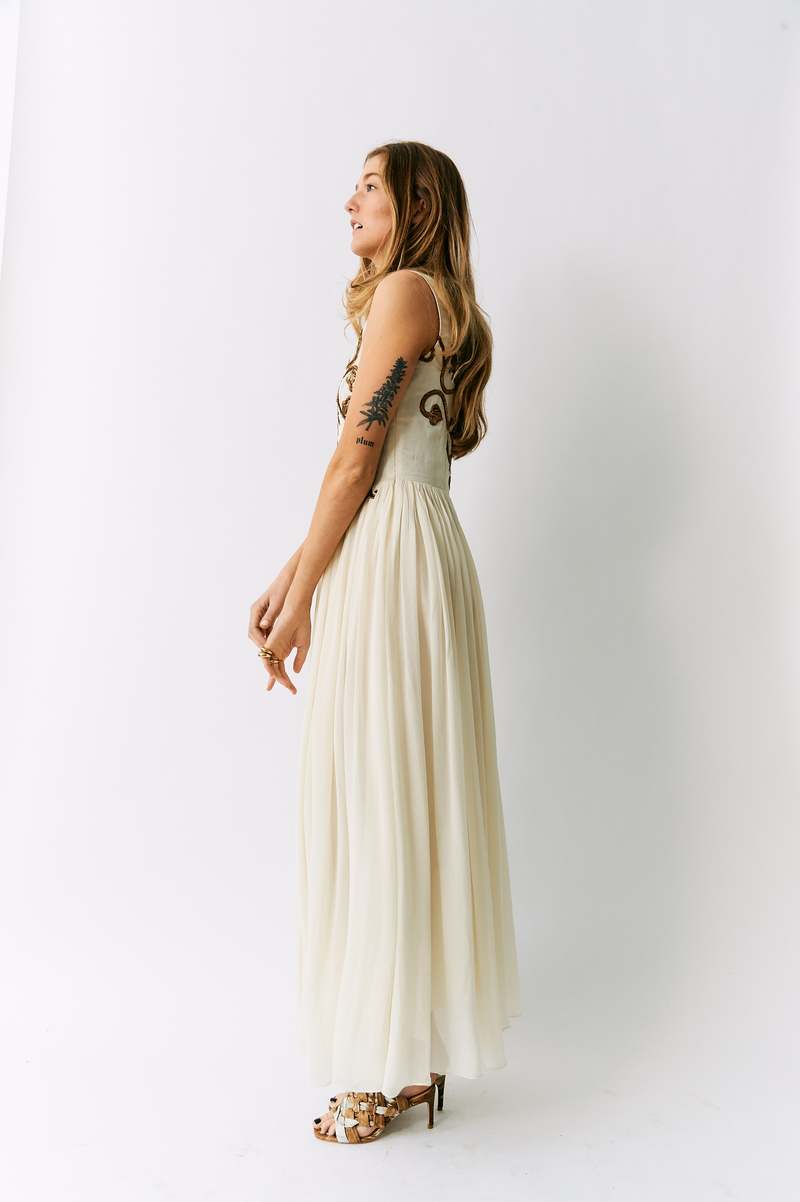 green emerald velvet dress Embroidered Cape Gown  Samant Chauhan