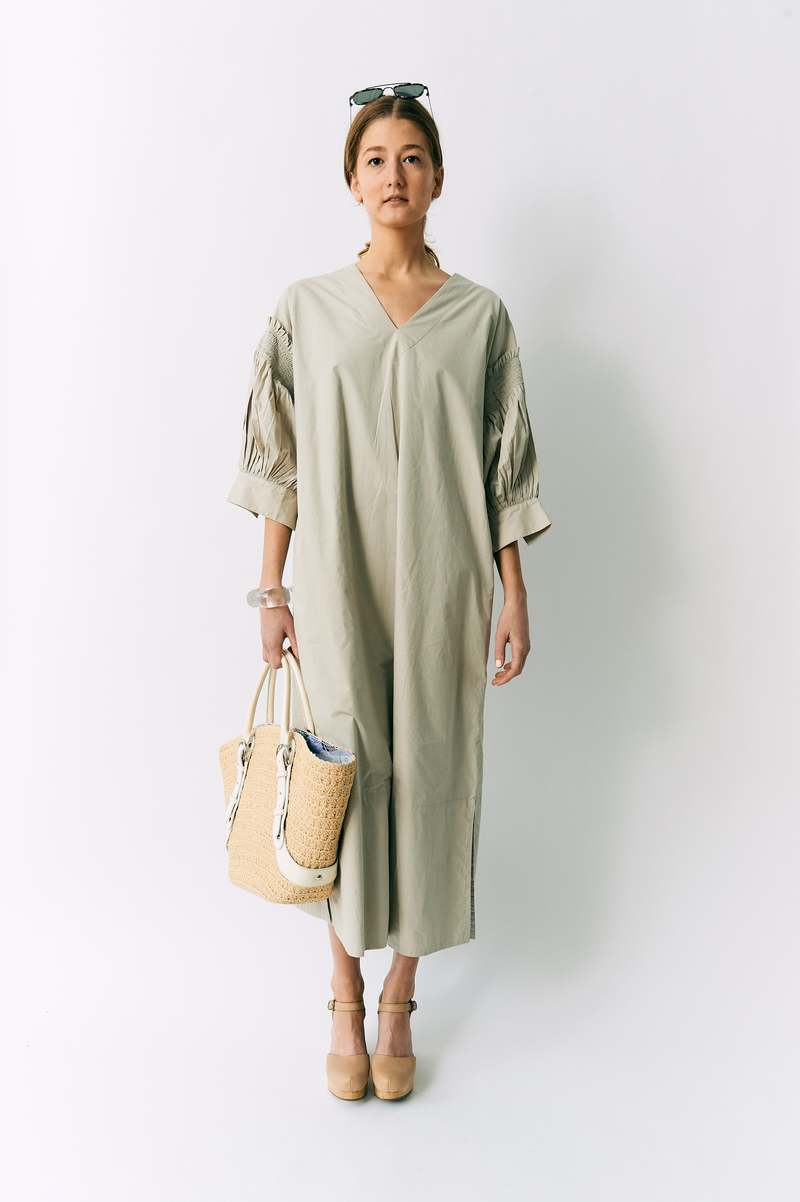 SKALL STUDIO Ruffle Sleeve Maxi Dress - Beige | Garmentory SKALL STUDIO Ruffle Sleeve Maxi Dress - Beige | Garmentory