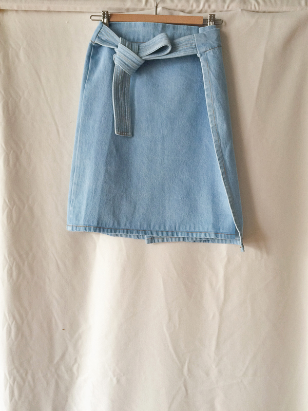 Objects Without Meaning Wrap Denim Skirt Garmentory