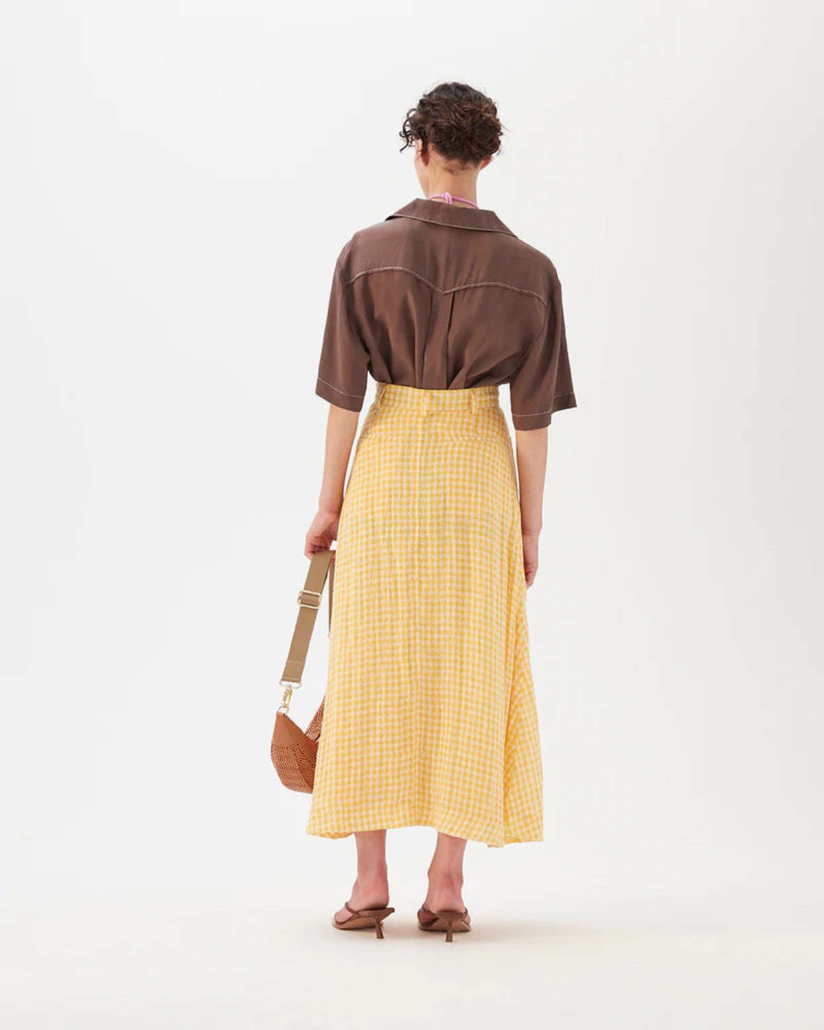 Rejina Pyo Rocco Skirt - Check Yellow | Garmentory