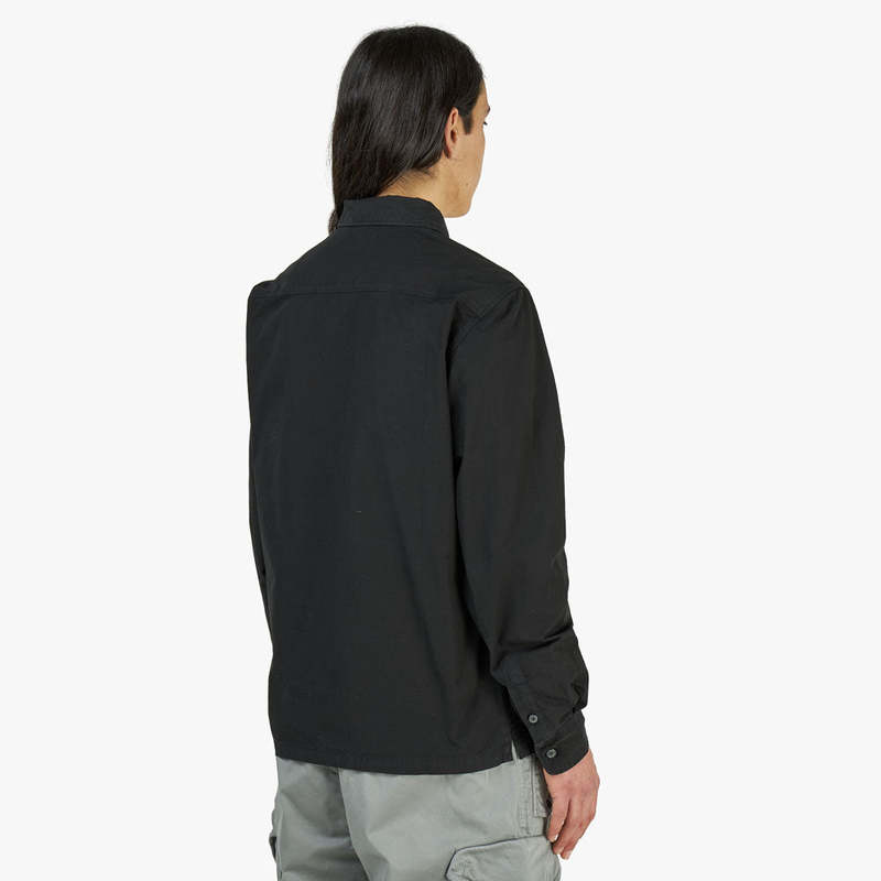 CP company Cotton Ripstop Half Zip Shirt - Black | Garmentory