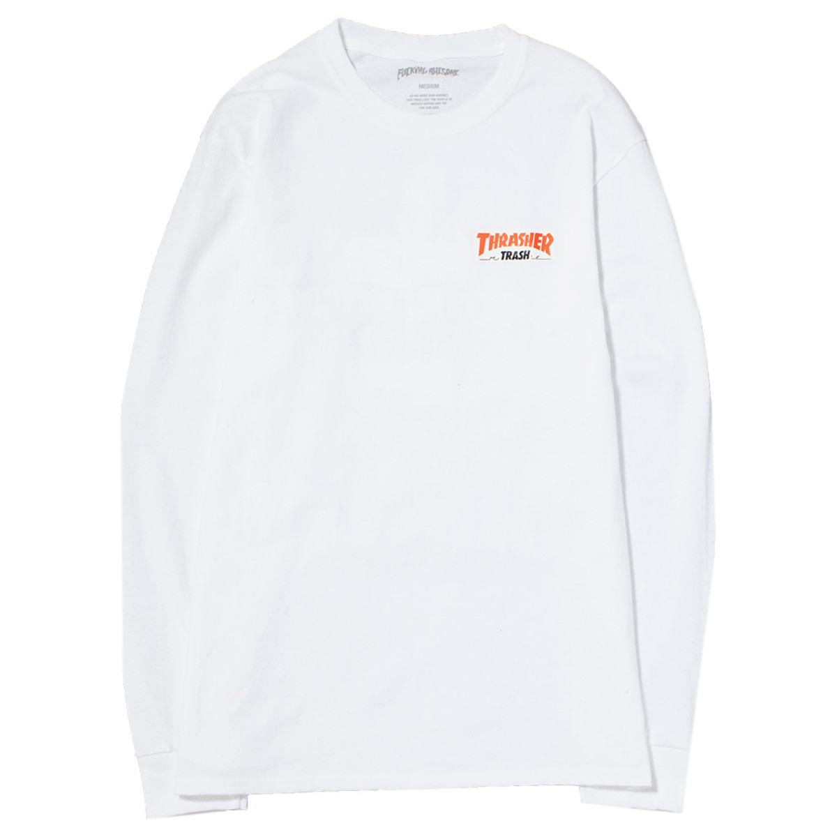 FUCKING AWESOME X THRASHER TRASH ME LONG SLEEVE T-SHIRT - WHITE 