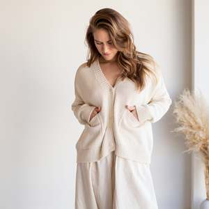 カーディガン cordera COTTON SADDLE CARDIGAN NATURAL Cordera Cotton Saddle Cardigan - Natural | Garmentory