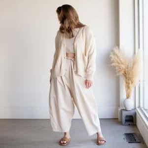 Cordera Cotton Saddle Cardigan - Natural | Garmentory