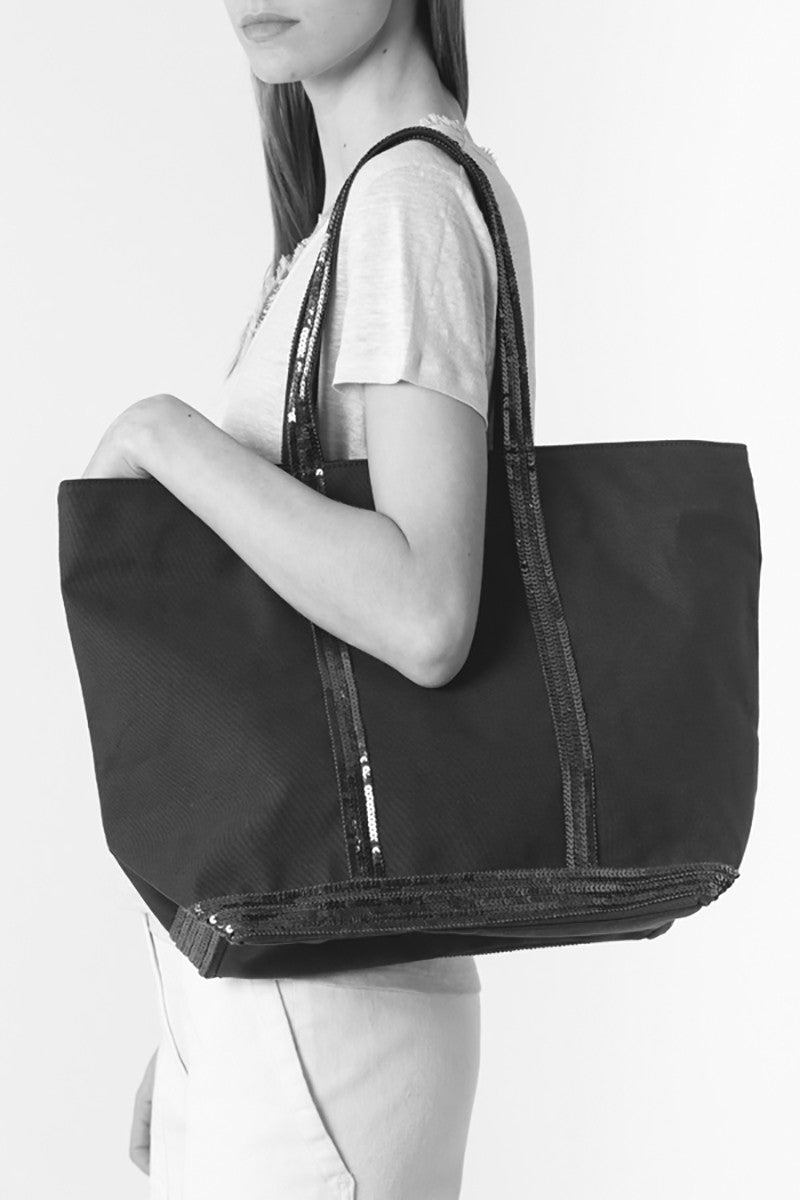 Vanessa Bruno Canvas and Sequins Shoulder Strap L Cabas Tote - Main Image