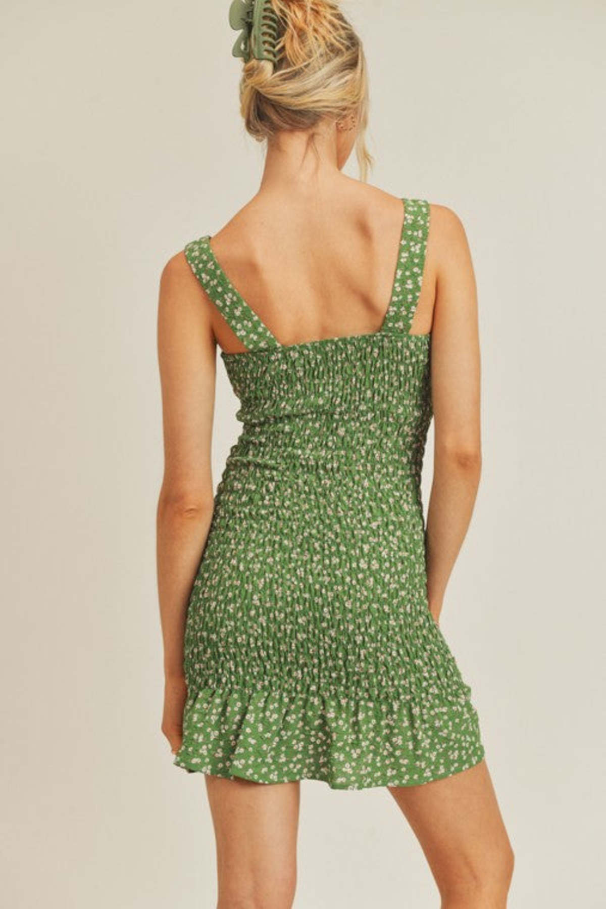 Azalea Holly Mini Dress - Green | Garmentory
