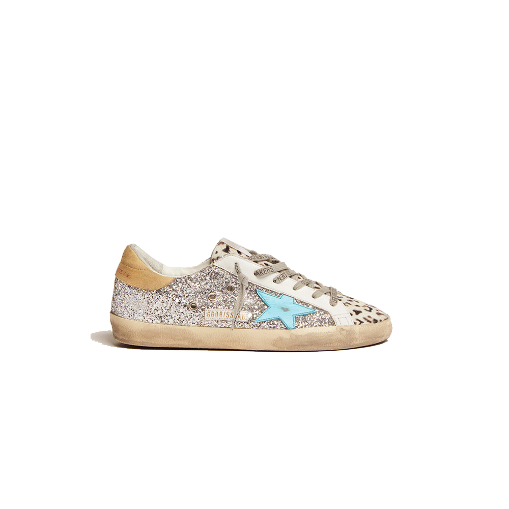 Golden Goose Super-Star Full Glitter Upper Leopard Horsy Toe