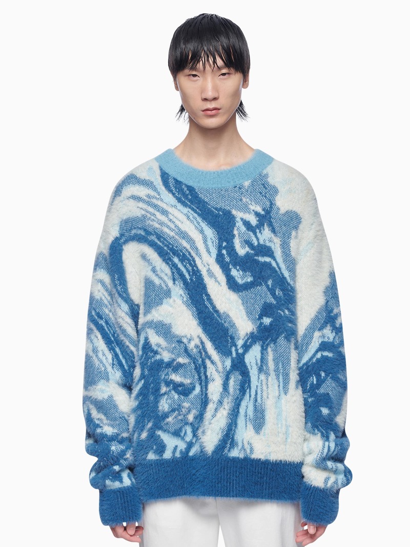 Feng Chen Wang Landscape Knit sweater - Blue/white | Garmentory
