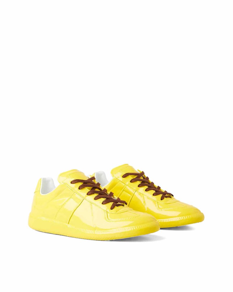 Maison Margiela Replica Patent Leather Sneakers - Yellow | Garmentory