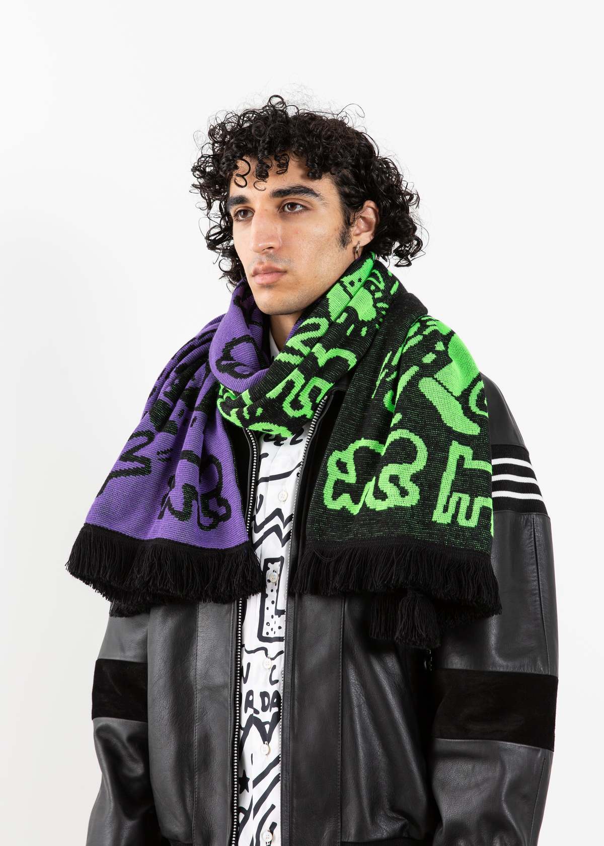 Honey Fucking Dijon Keith Haring Witches Scarf - Purple/Green 