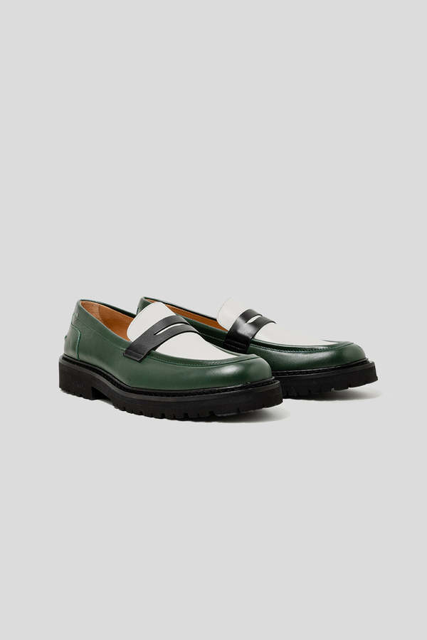 Richee Penny Loafer - Green/White/Black | Garmentory
