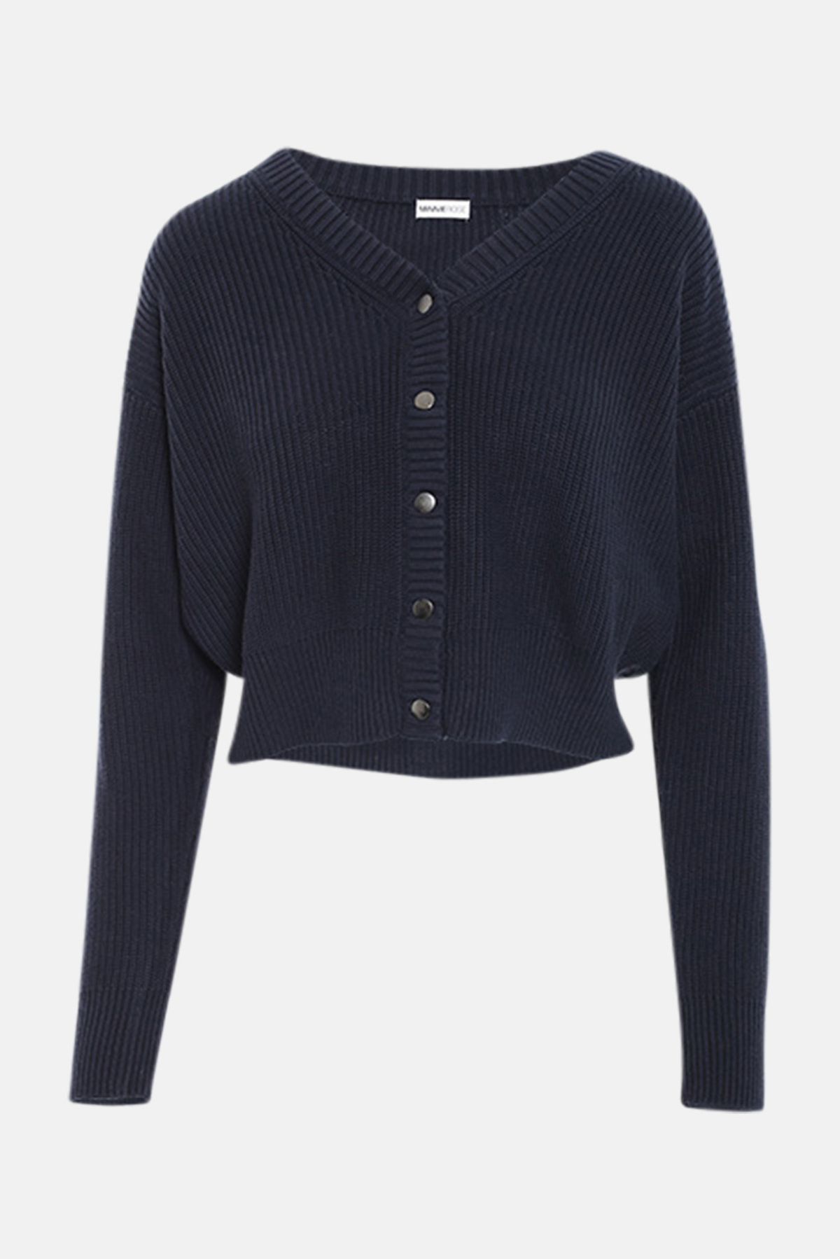 Women's Minnie Rose Textured Cropped Cardigan Sweater - Navy - Image 1 of 1