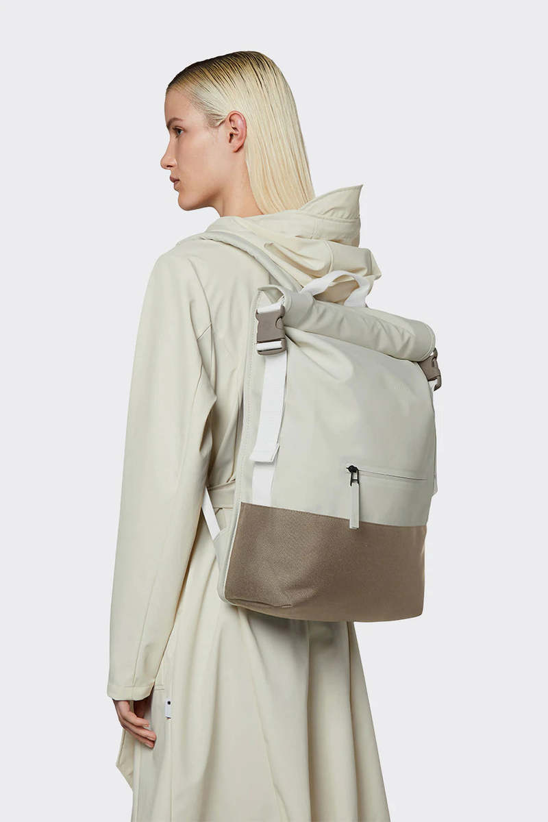 Rains Buckle Roll Top Rucksack Fossil Garmentory