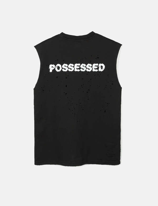 Satisfy CULT MOTH EATEN MUSCLE TEE ランニング Satisfy Men's Cult Moth Eaten Muscle T-Shirt - Black Wash