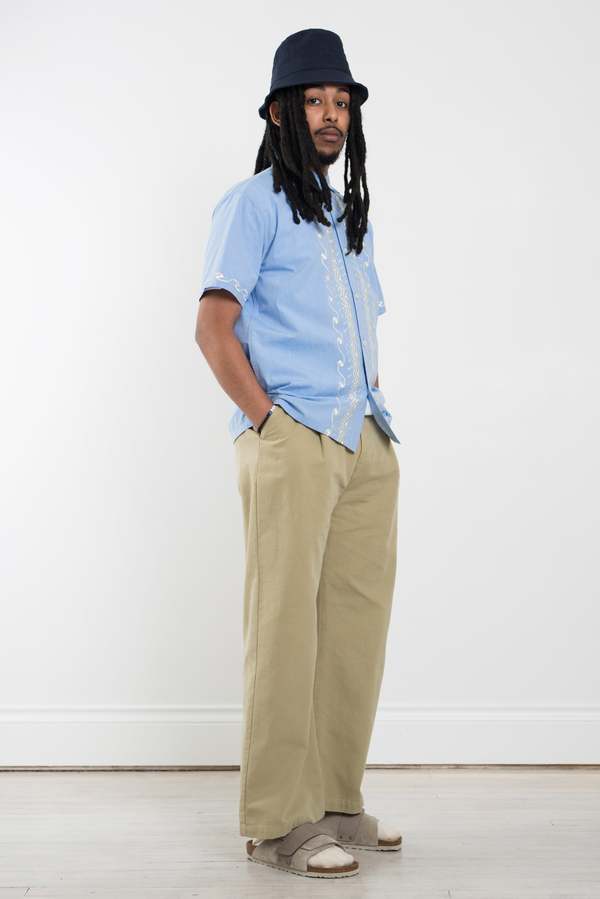 Universal Works Holiday Shirt - Sky Typewriter Chambray