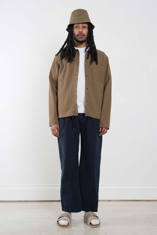 Universal Works Porto Jacket - Olive Meridia Seersucker | Garmentory