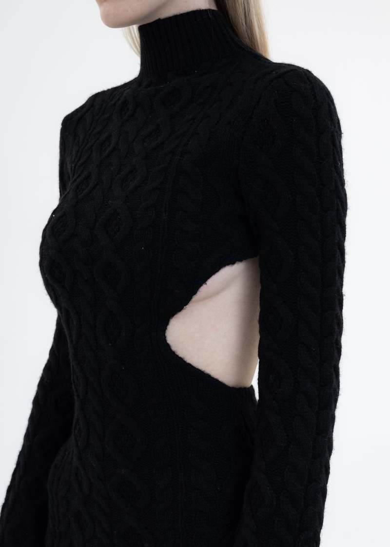 cable knit backless dress Backless Maxi Knit Dress – SNIDEL main image 1