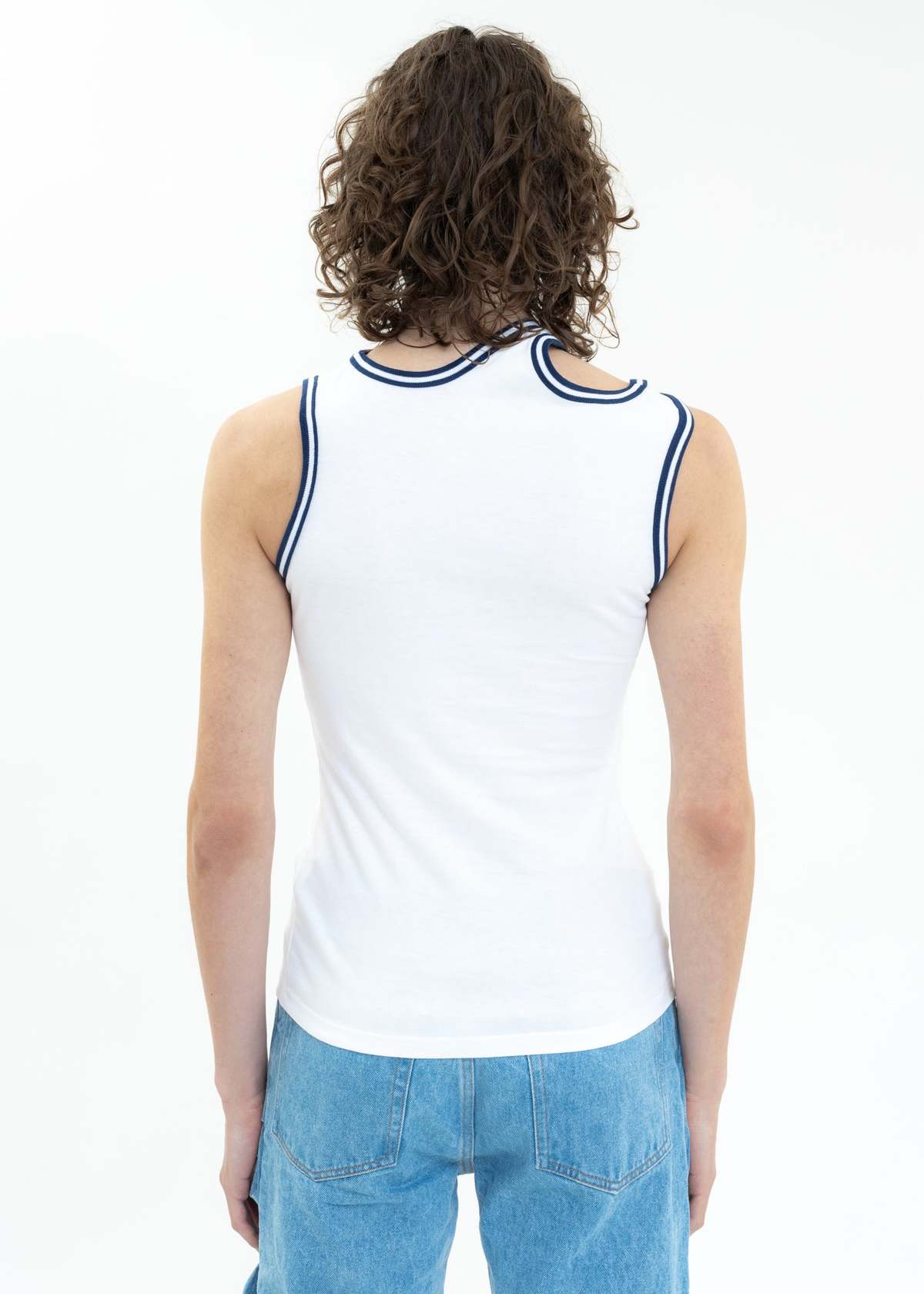 Y/PROJECT X FILA THREE COLLAR Tank Top - White | Garmentory