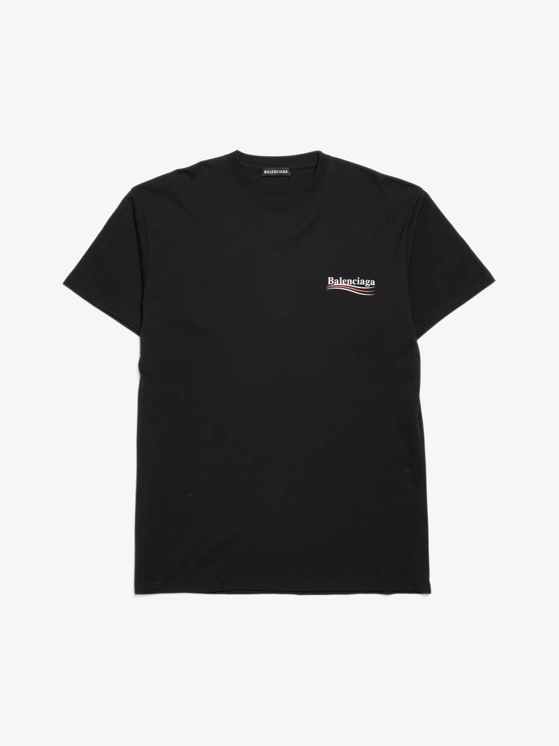 Balenciaga Logo Cotton T-shirt - Black | Garmentory