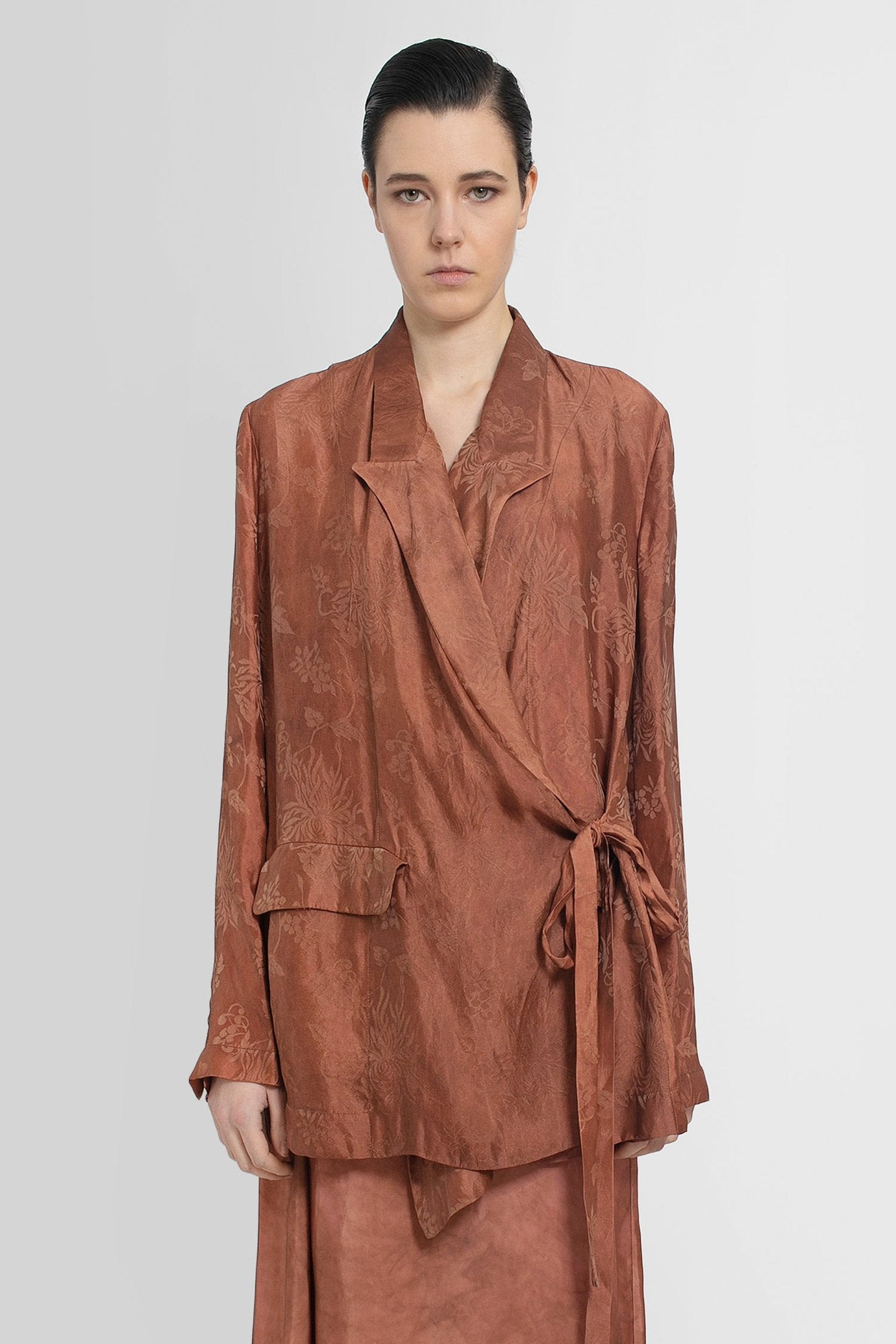 ジャケット UMA WANG SS24 KLHOE JACKET (UW6033 UW036 BLUE BROWN) Uma Wang Jacquard Jacket | Blue | FARFETCH