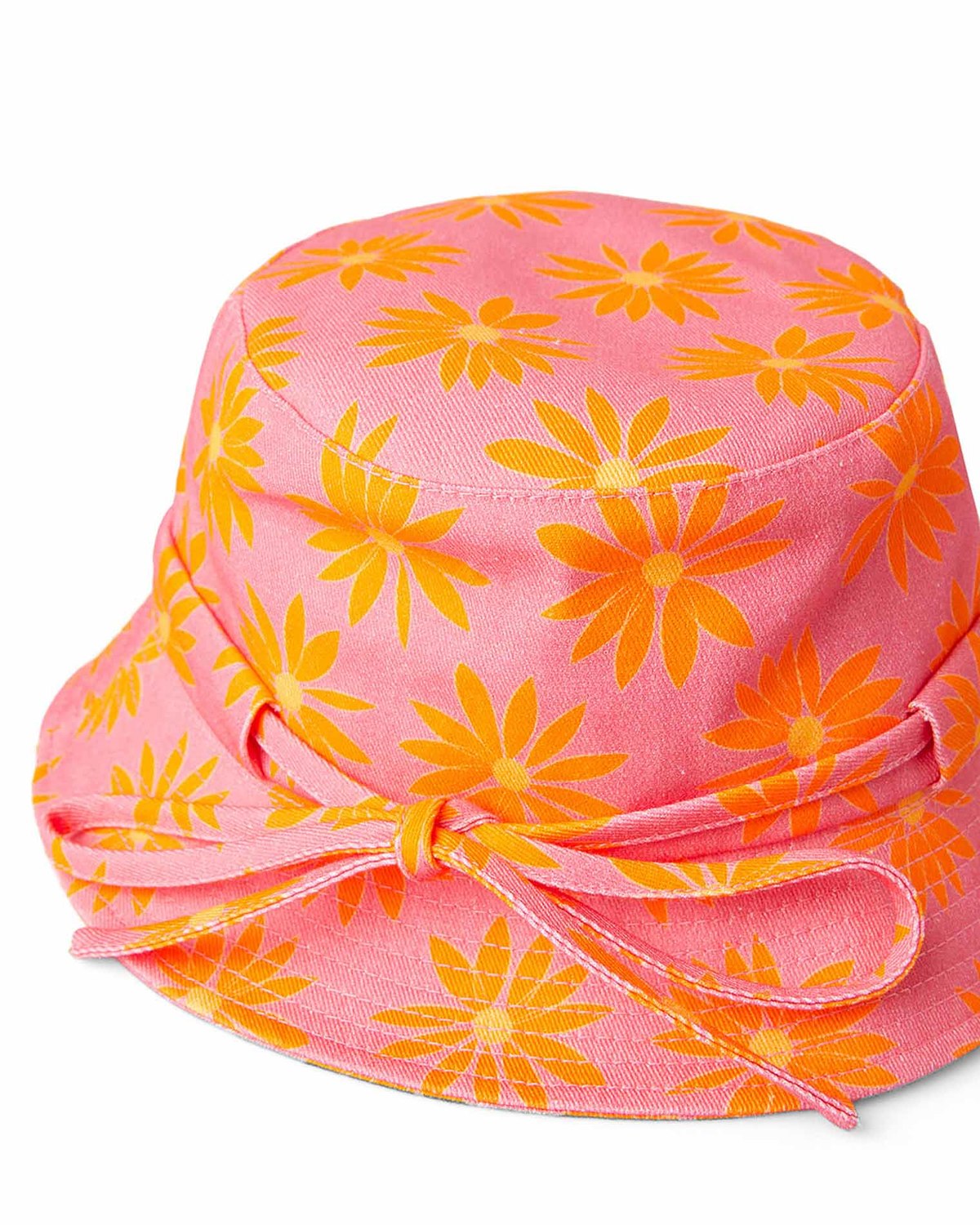 Jacquemus orange-pink floral bucket hat Jacquemus Le Bob Gadjo Daisy Bow Bucket Hat Print Orange  main image 4