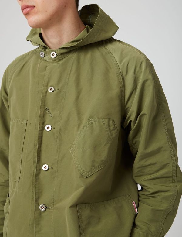 Battenwear x Post Overalls Hooded Sweetbear - Olive Green | Garmentory