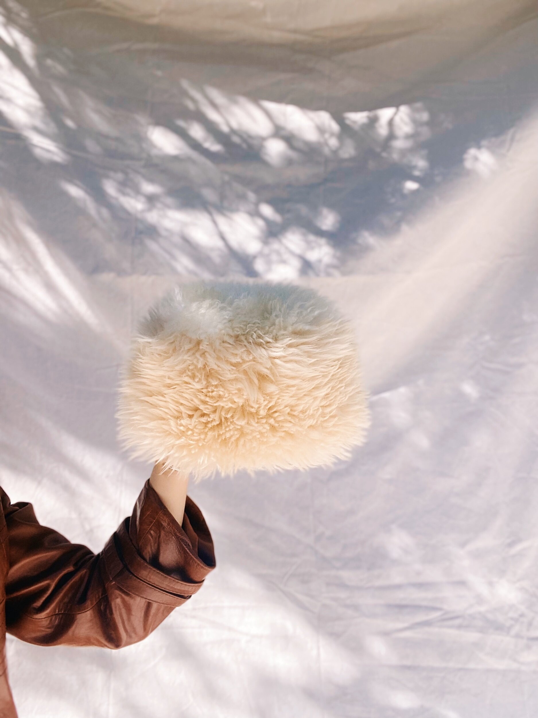 Ida+Moon SHEEPSKIN ORB HAT - CREAMY BEIGE | Garmentory display picture 2
