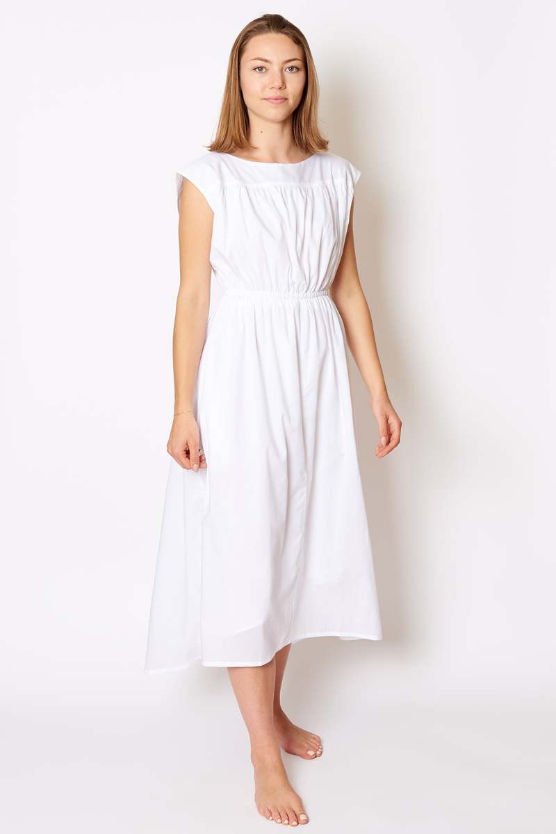 toteme sleeveless cotton dress Sleeveless Cotton Tee Dress  Vanilla  La Garonne