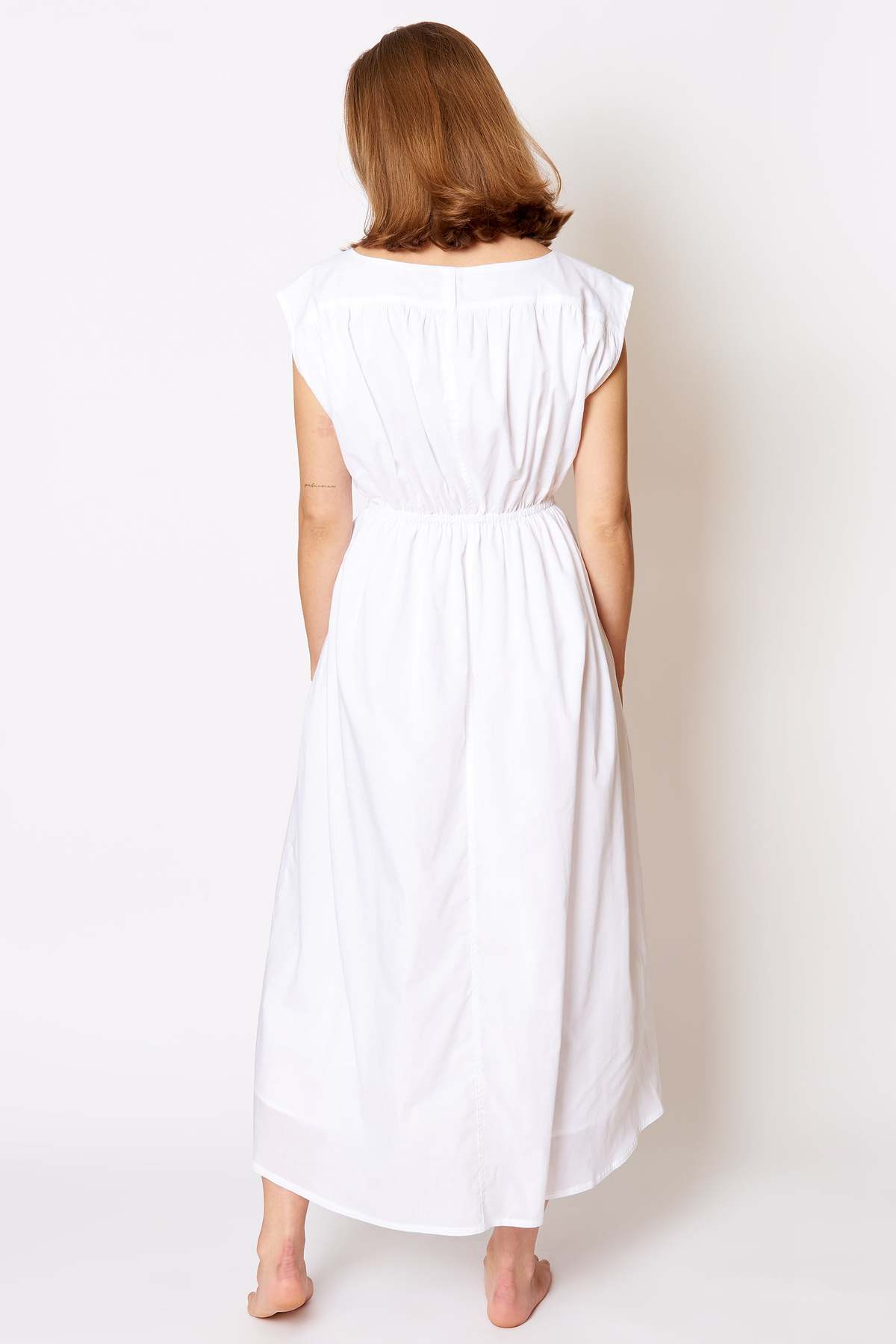 white christmas dresses Sleeveless Cotton Tee Dress — Pale Grey Mélange – La Garçonne main image 1