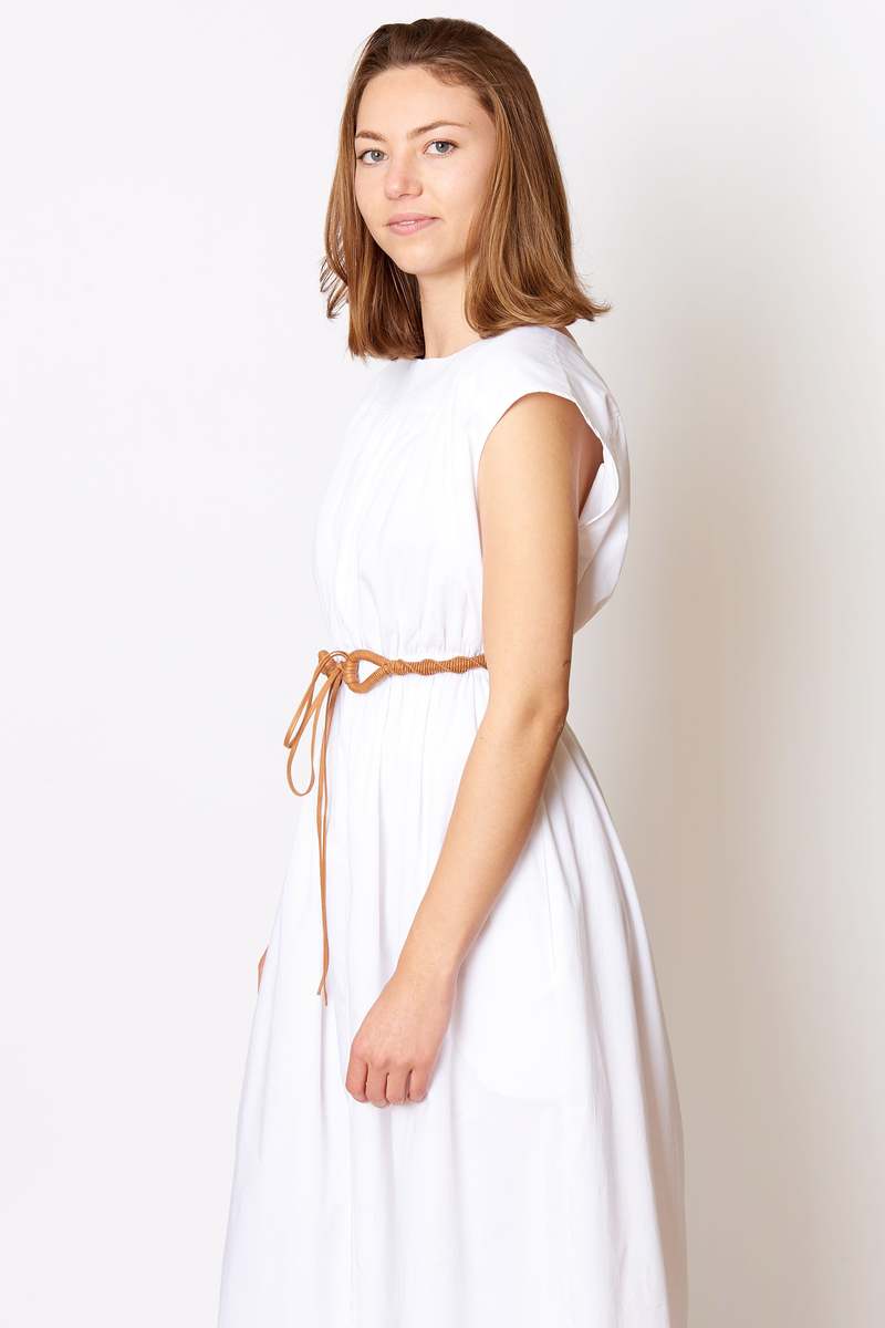 Totême Sleeveless Cotton Dress - White | Garmentory