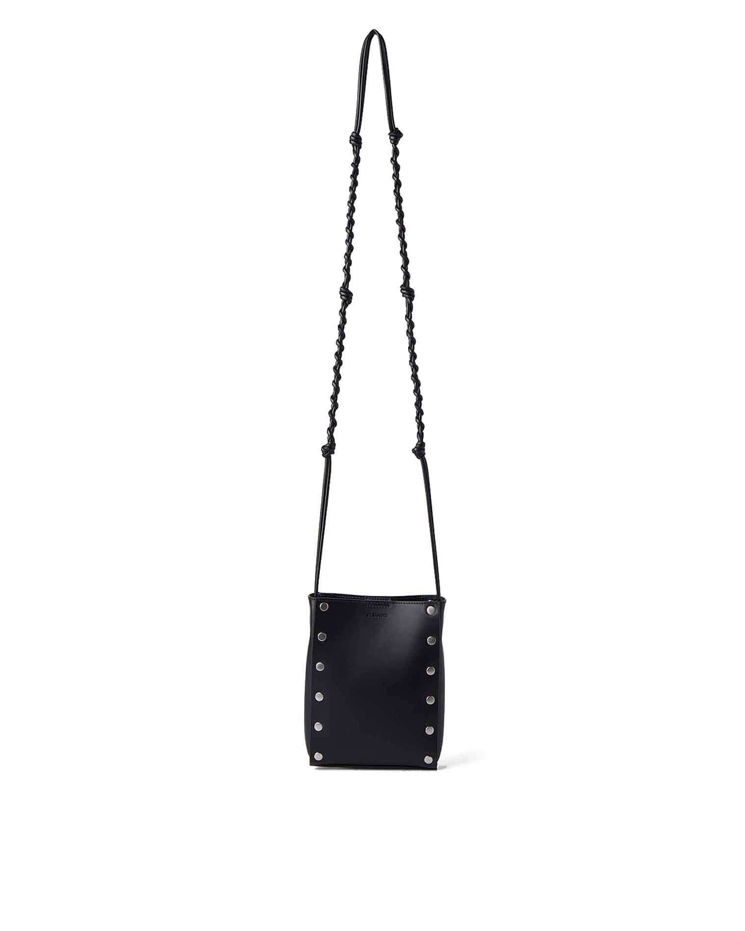 Jil Sander Tangle Small Rivets Leather Bag - Black | Garmentory