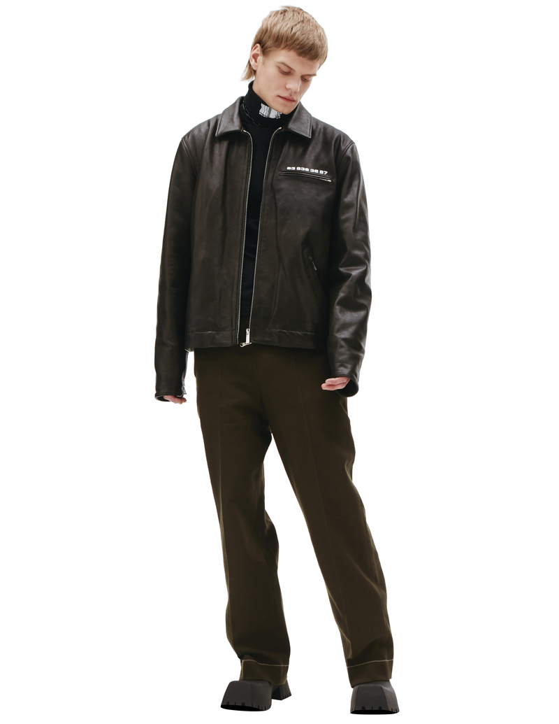 VTMNTS Barcode Leather Jacket - black | Garmentory