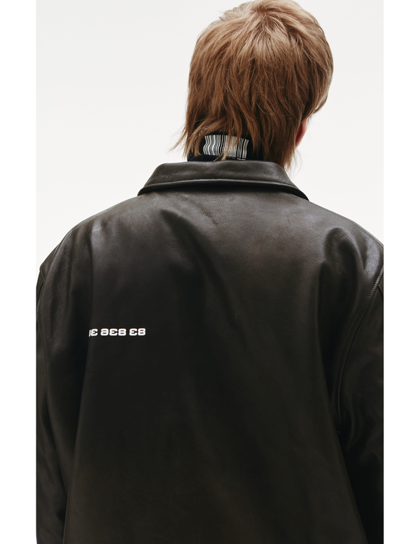 VTMNTS Barcode Leather Jacket - black | Garmentory