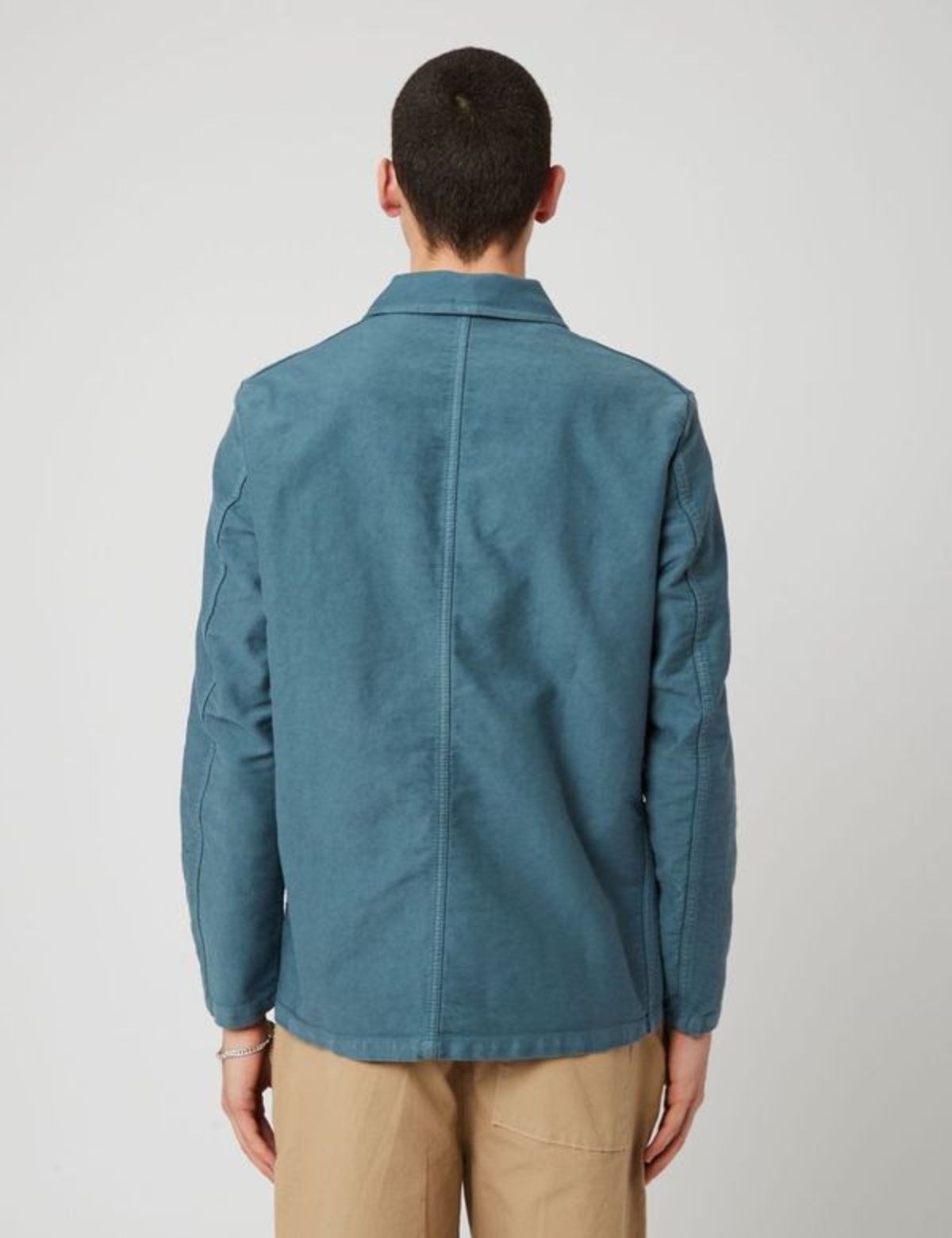 Vetra Moleskin French Workwear Jacket Thyme Green Garmentory