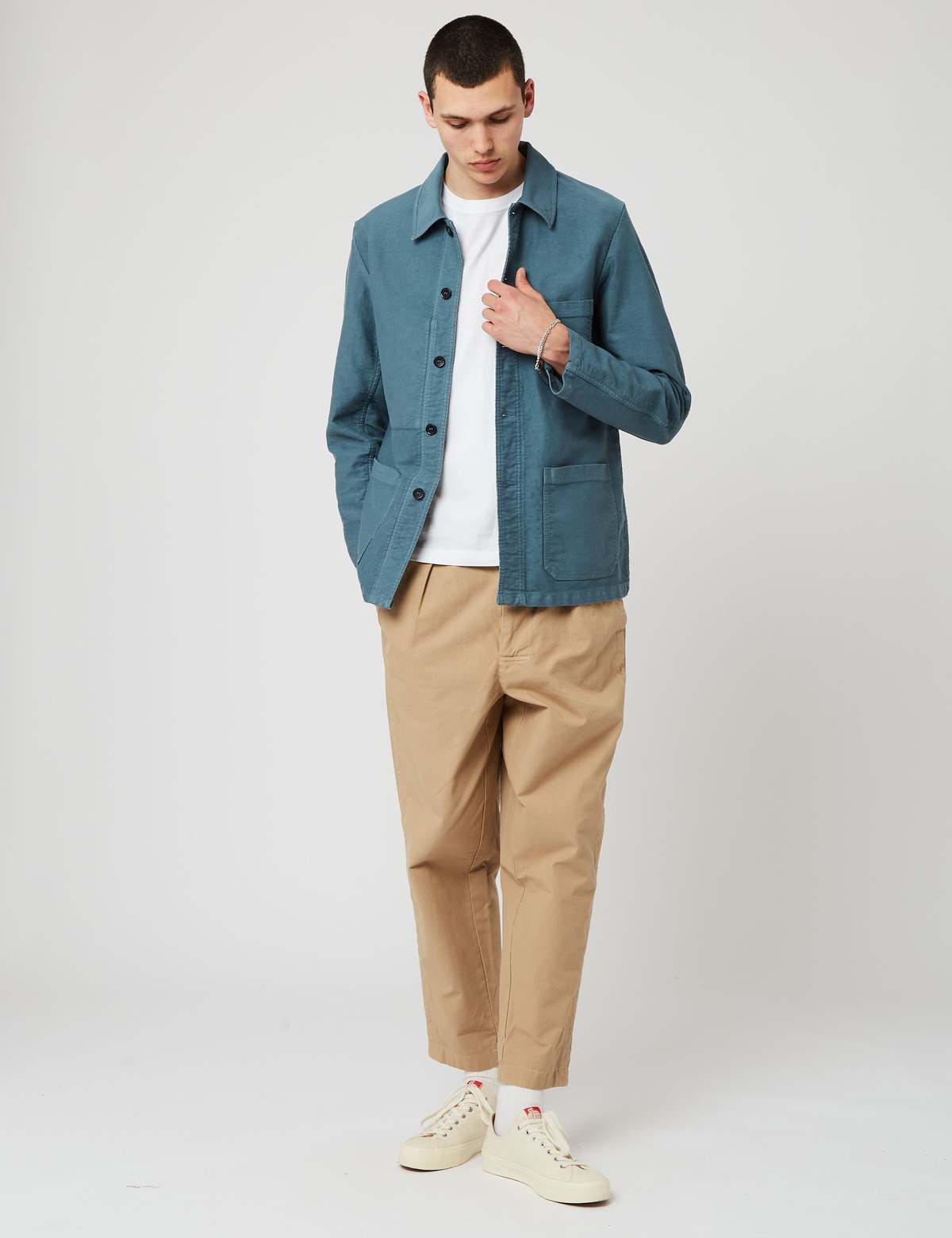 Vetra Moleskin French Workwear Jacket Thyme Green Garmentory