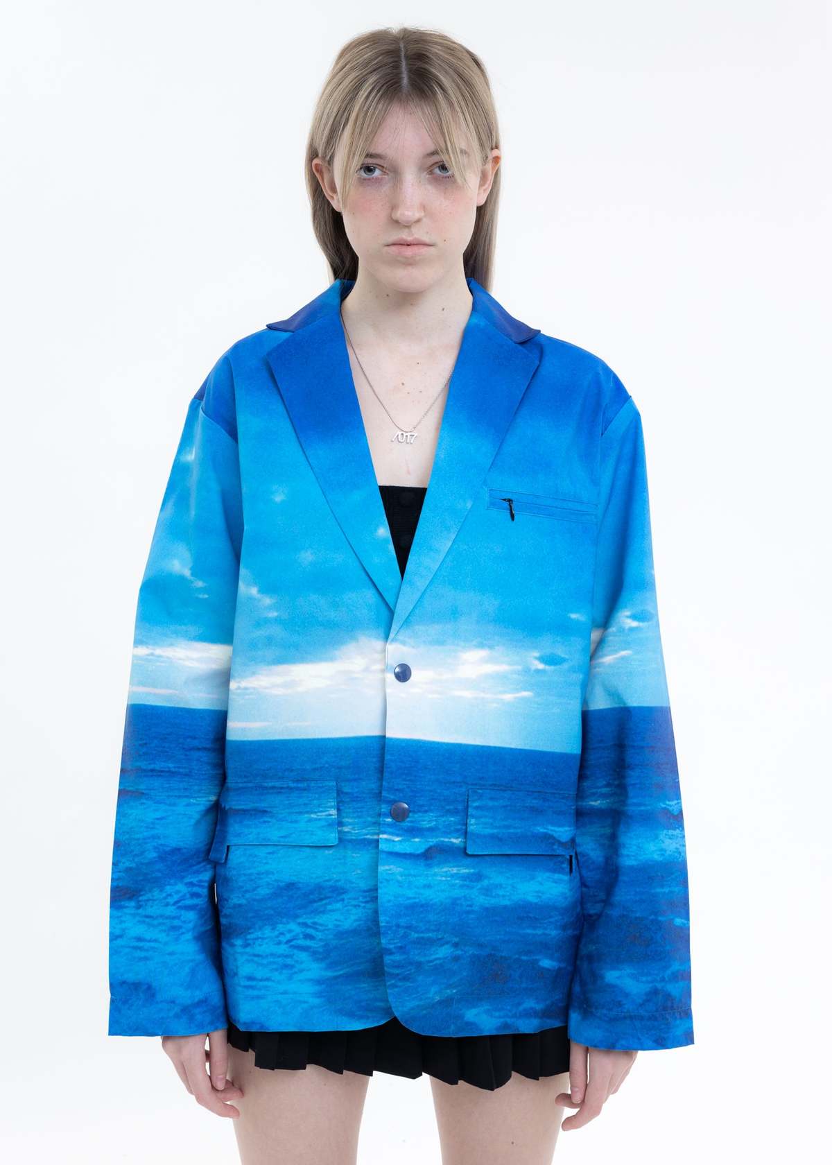 Black Lux Water Printed Blazer - Multi  - Image 2 of 5