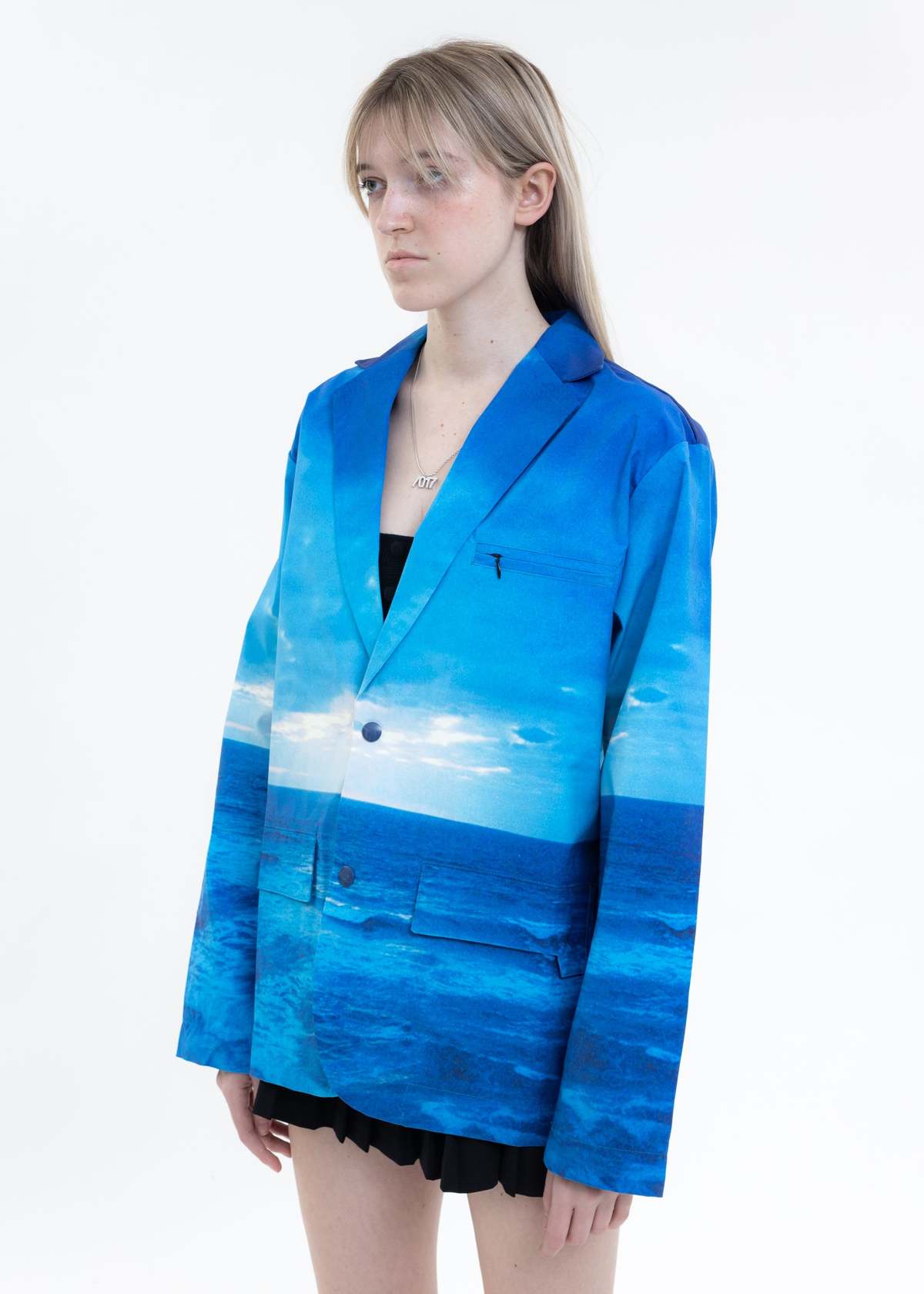 Black Lux Water Printed Blazer - Multi  - Image 4 of 5