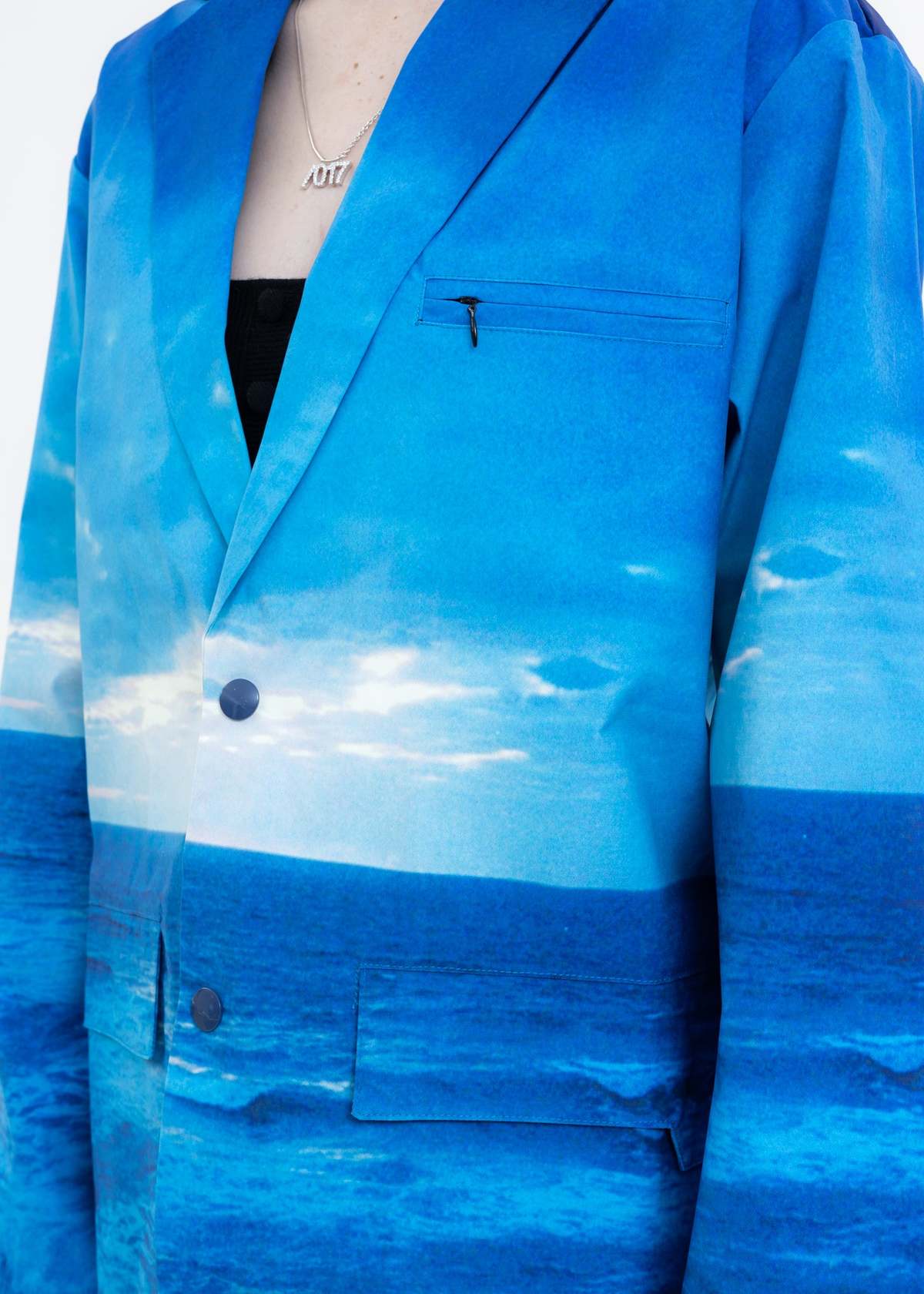 Black Lux Water Printed Blazer - Multi  - Image 5 of 5